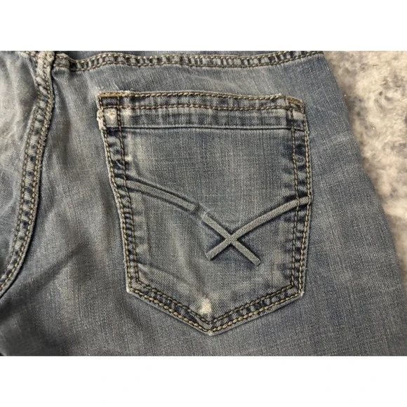 BKE Carter‎ Straight Size 30S Mens Distressed Denim Blue Jeans 31" Inseam Buckle - Picture 8 of 16